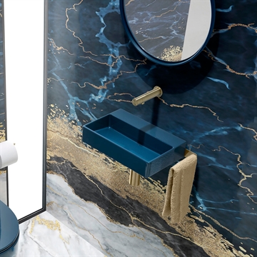 Lille håndvask Unplug Mini 38x25 cm i mørk blå porcelæn